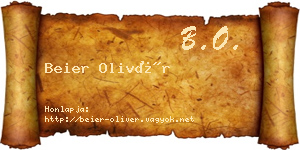 Beier Olivér névjegykártya